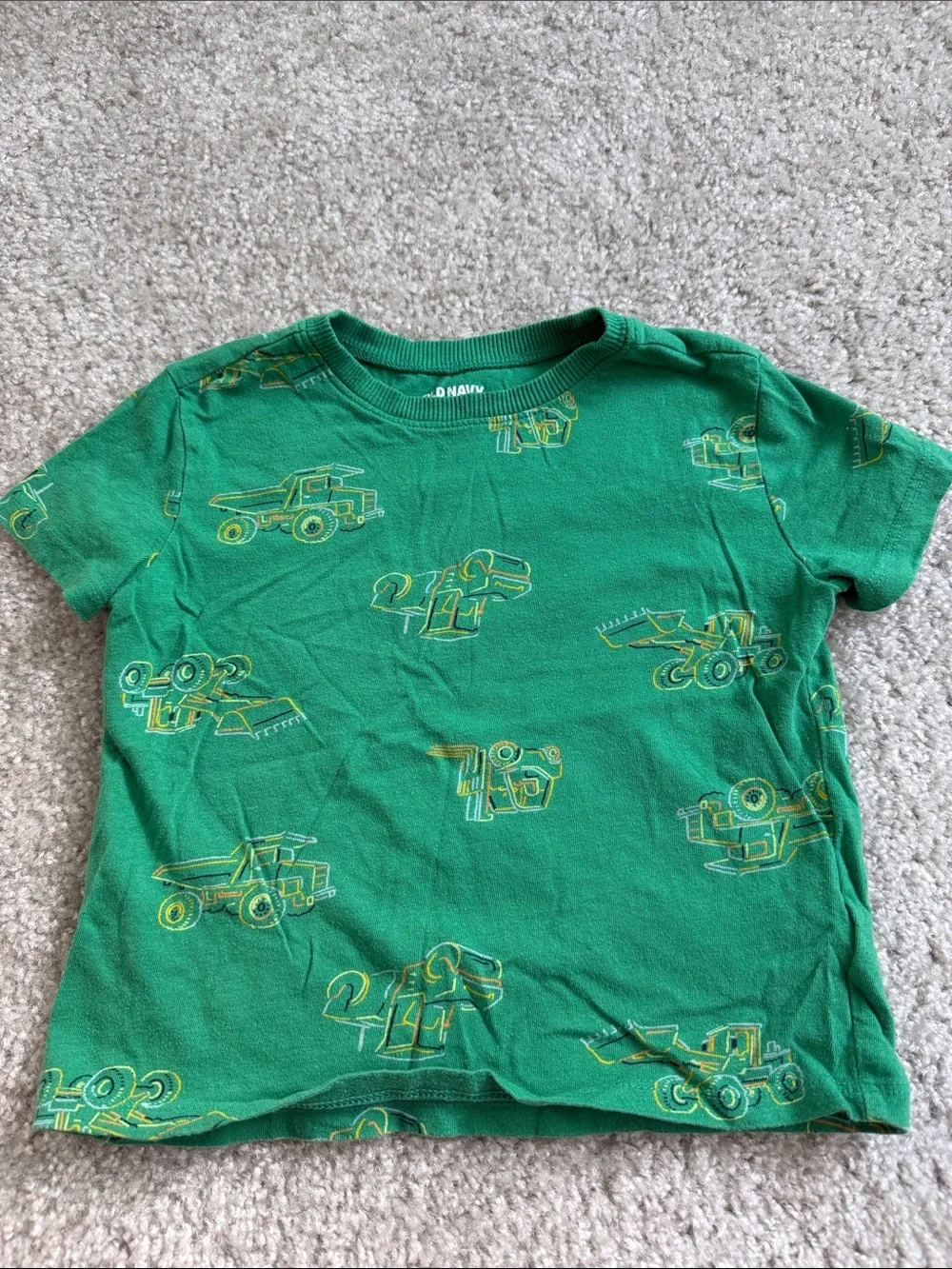 Old Navy Green Tee with Yellow Truck Accents